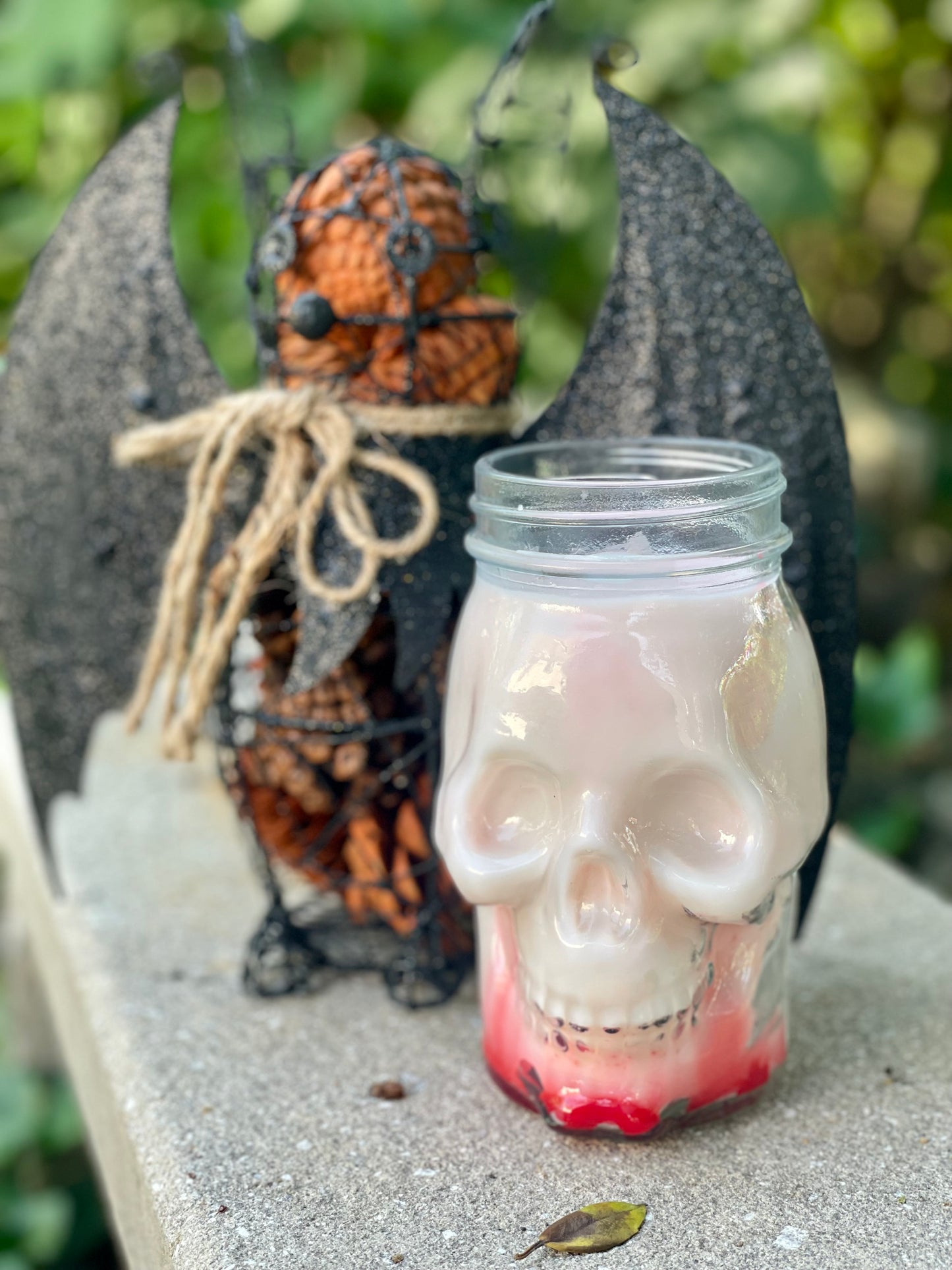 16 oz Smoke & Suade Skull Mason Jar Candle