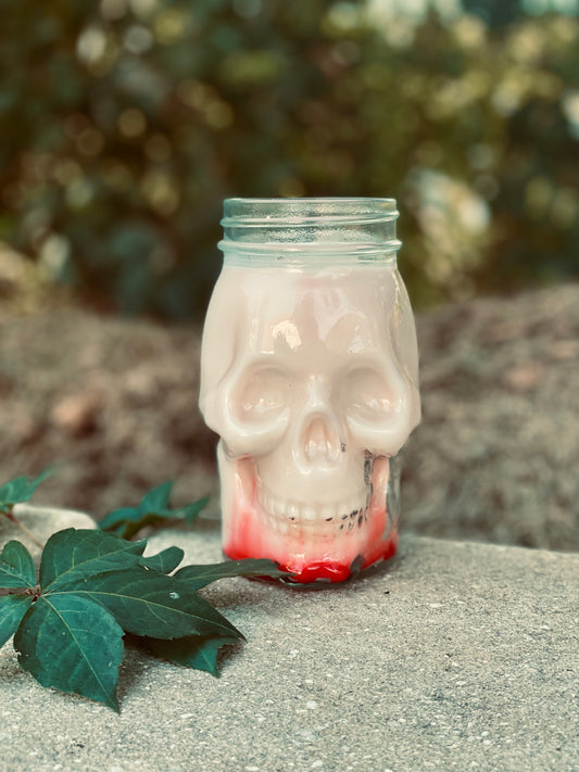 16 oz Smoke & Suade Skull Mason Jar Candle